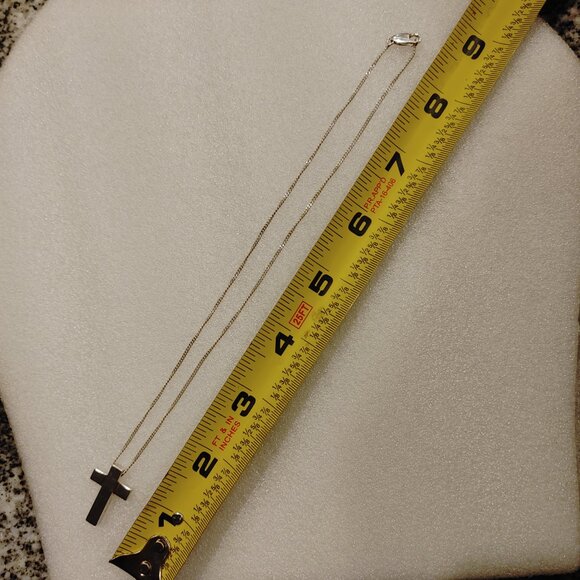 Made In Italy, GUCCI Sterling Silver Cross Necklace with pouch and box - UNISEX - Picture 5 of 16